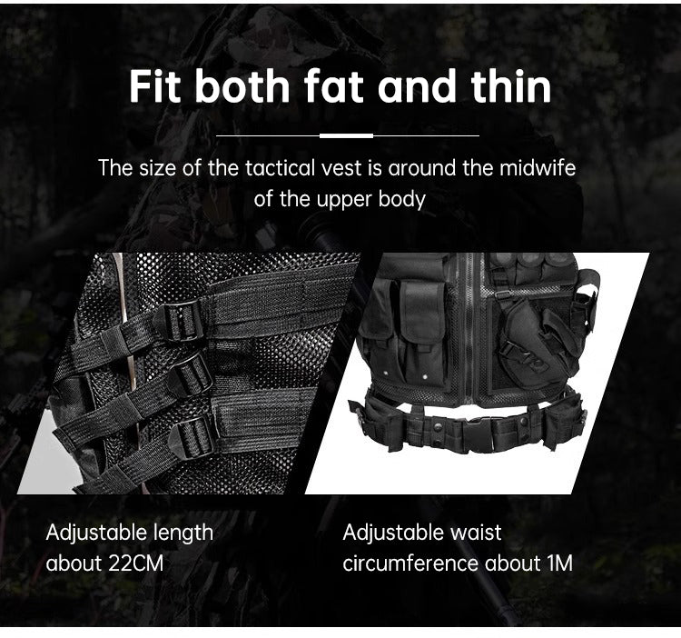 6000D Nylon Multi Pocket Outdoor Utility Vest