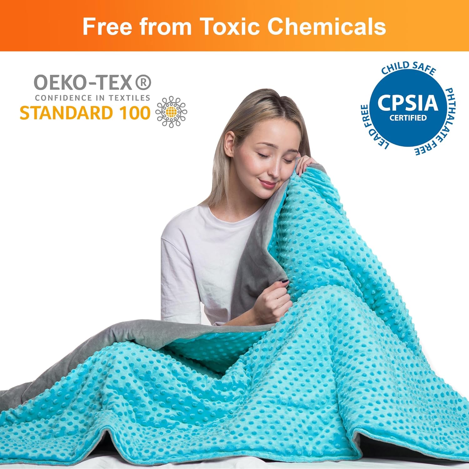 10 Lbs 48'' x 72'' Weighted Blanket for Kids with Removable Cover