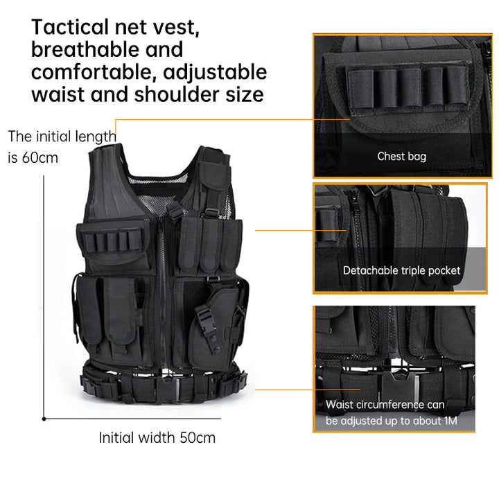 6000D Nylon Multi Pocket Outdoor Utility Vest