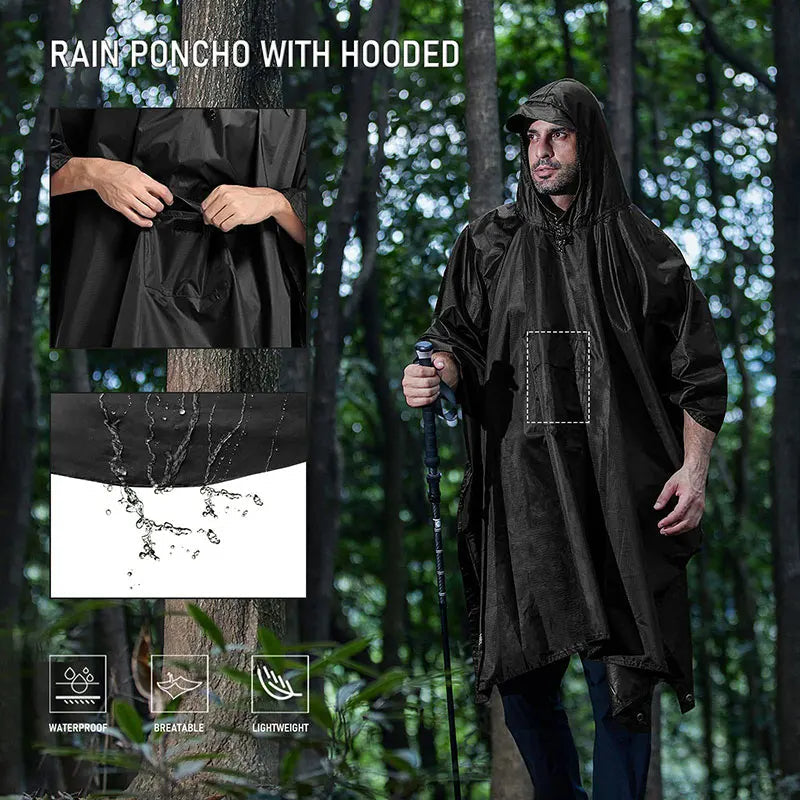 3 In 1 Waterproof Outdoor Rain Poncho