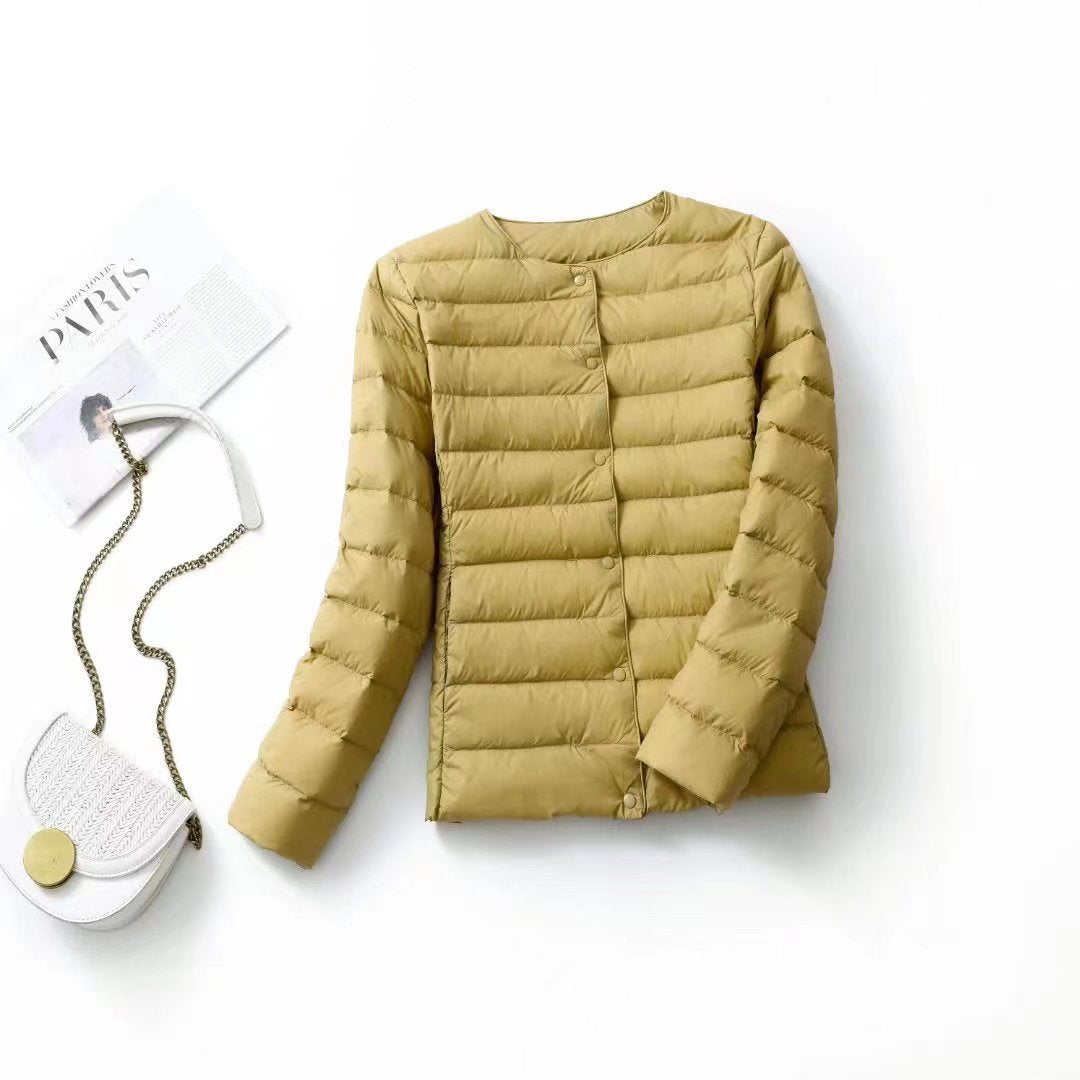 Womens Lightweight White Duck Down Jacket