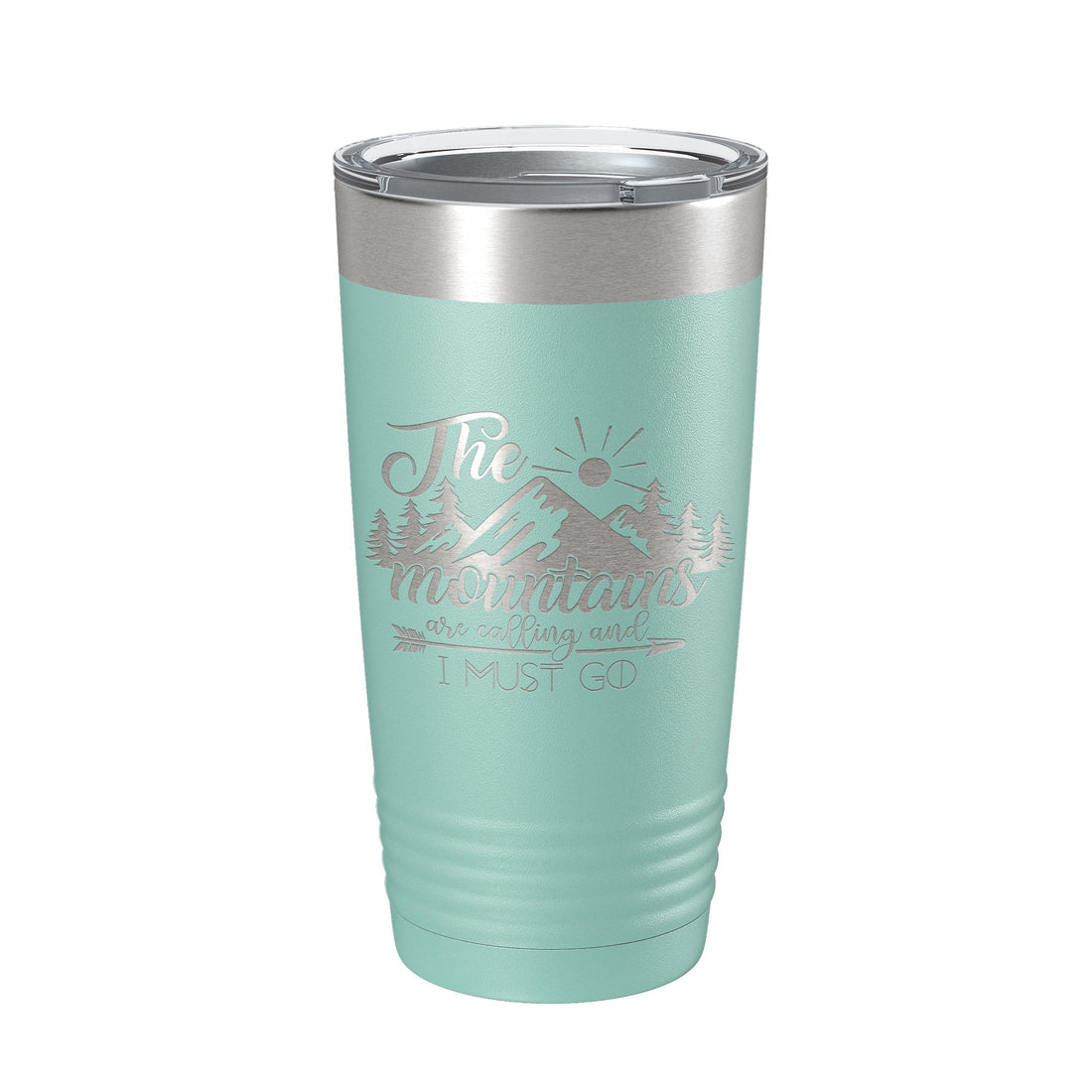 Mountains Are Calling And I Must Go Tumbler Outdoors Travel Mug Insulated Laser Engraved Coffee Cup Camping Hiking Gift 20 oz