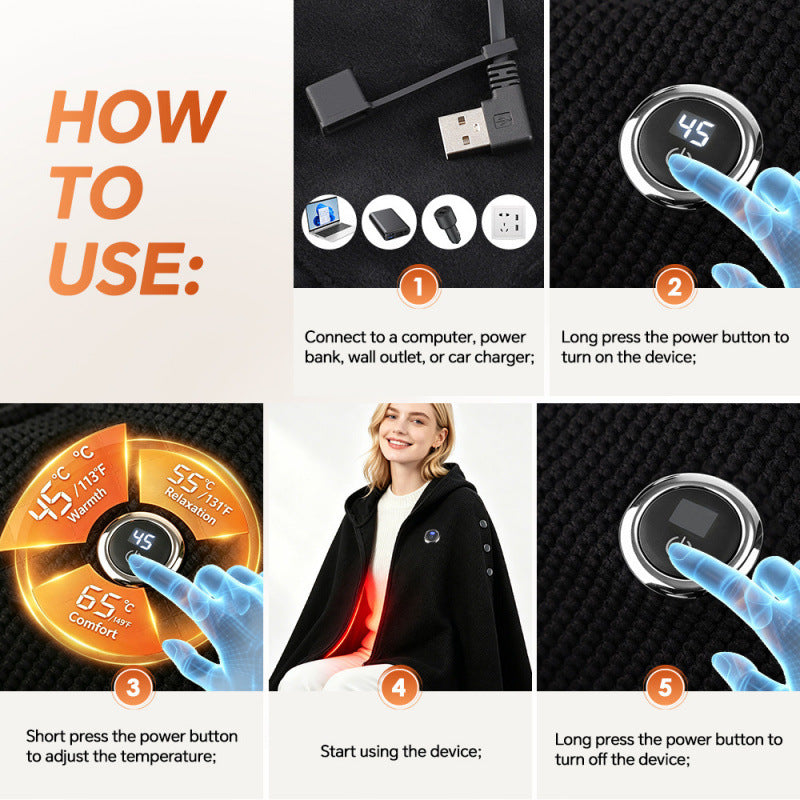 Smart Heating Shawl USB