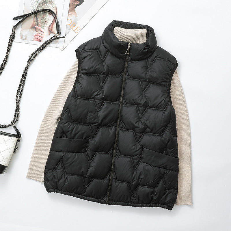 Large-size Down Cotton Vest For Fall And Winter