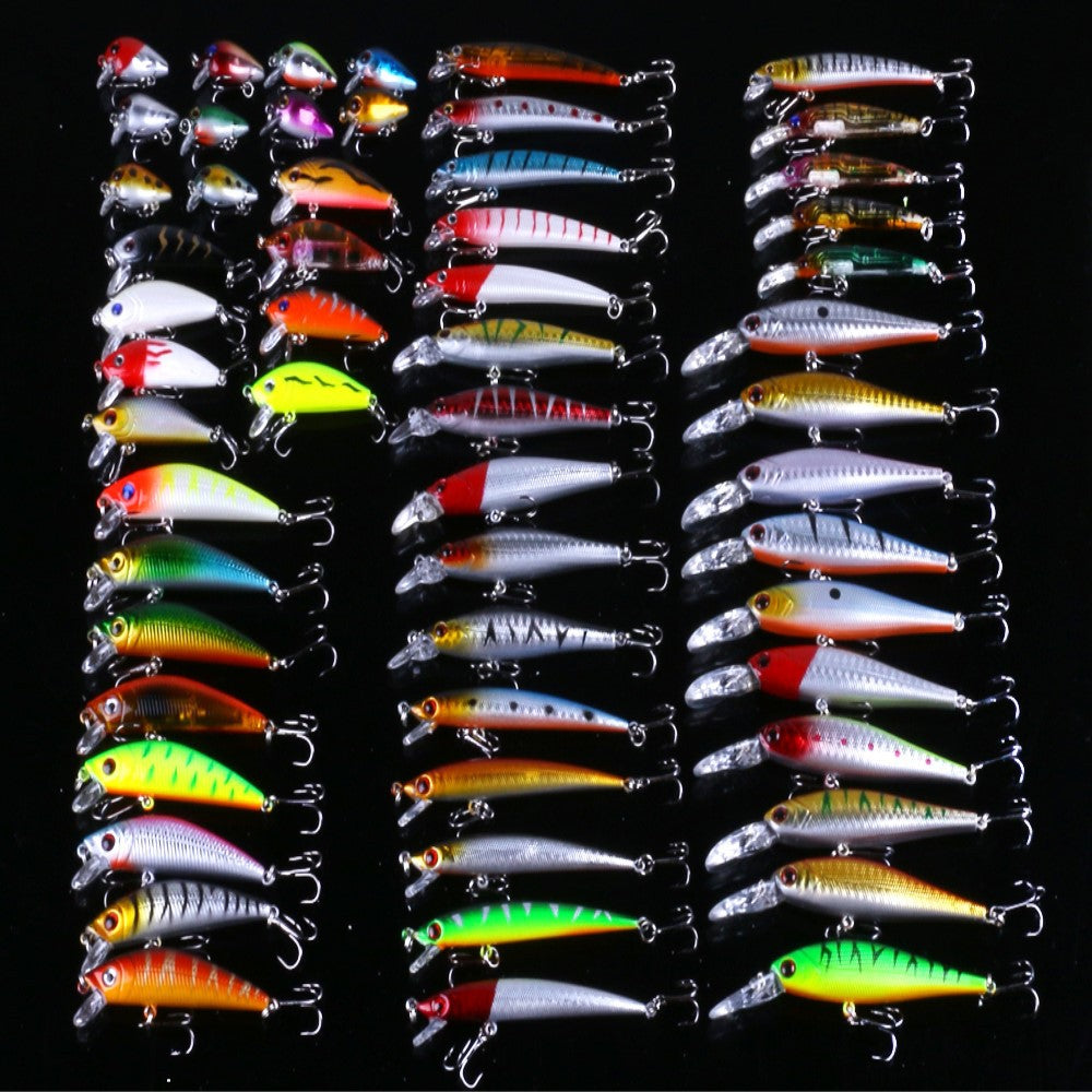 HENG JIA fast selling 56 pieces of lure bait kit  bursting fake bait suit lure