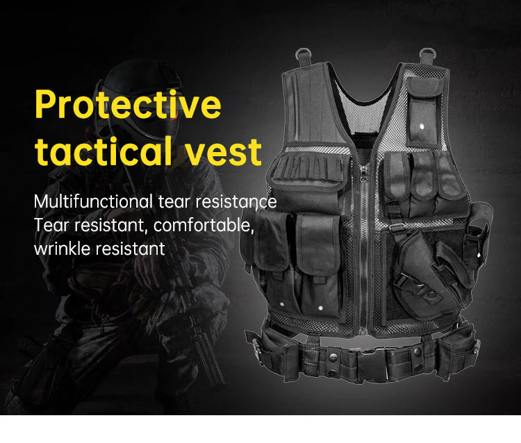 6000D Nylon Multi Pocket Outdoor Utility Vest