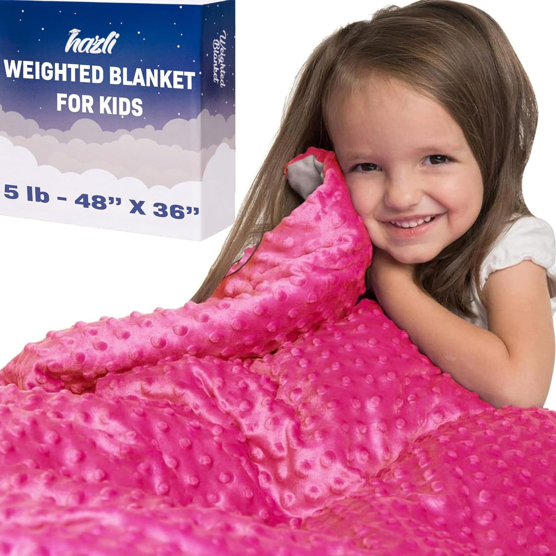 5 Lbs Kids Weighted Blanket with Cover | 36"x48" | 100% Cotton, Glass Beads