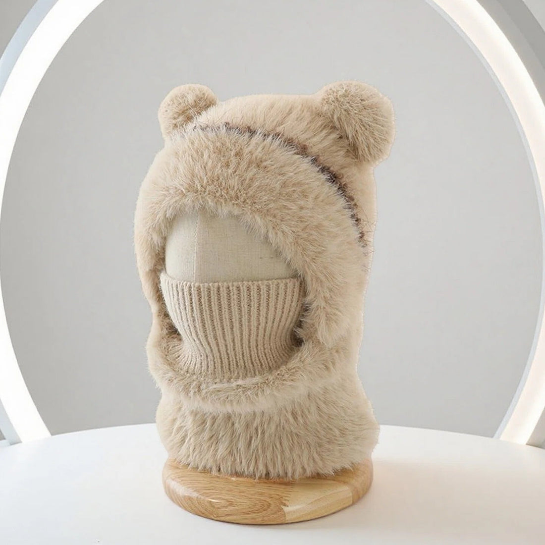 Warm, Windproof Knitted Wool Hat With Ear pom poms
