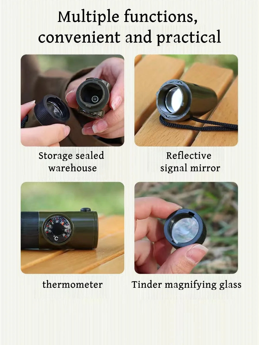 7 in 1 Outdoor Survival Whistle Emergency Tool