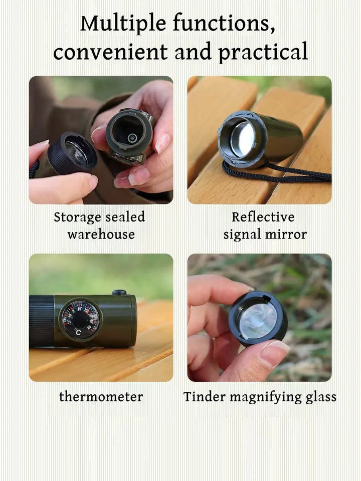 7 in 1 Outdoor Survival Whistle Emergency Tool