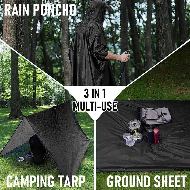 3 In 1 Waterproof Outdoor Rain Poncho