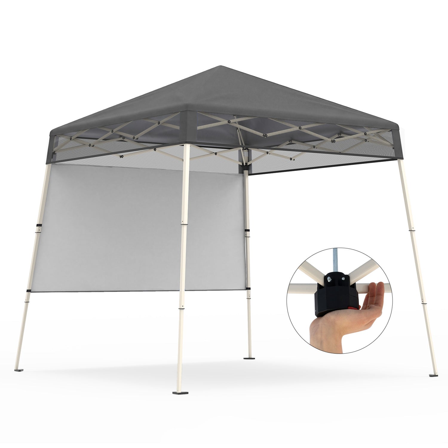 7 x 7 FT Pop-Up Canopy Tent with 1 Push Center Lock for Sports Picnic Camping