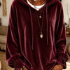 2026 European And American Women's Clothing Amazon Independent Station Hooded Sweater For Autumn And Winter Loose Drawstring Velvet Women's Clothing