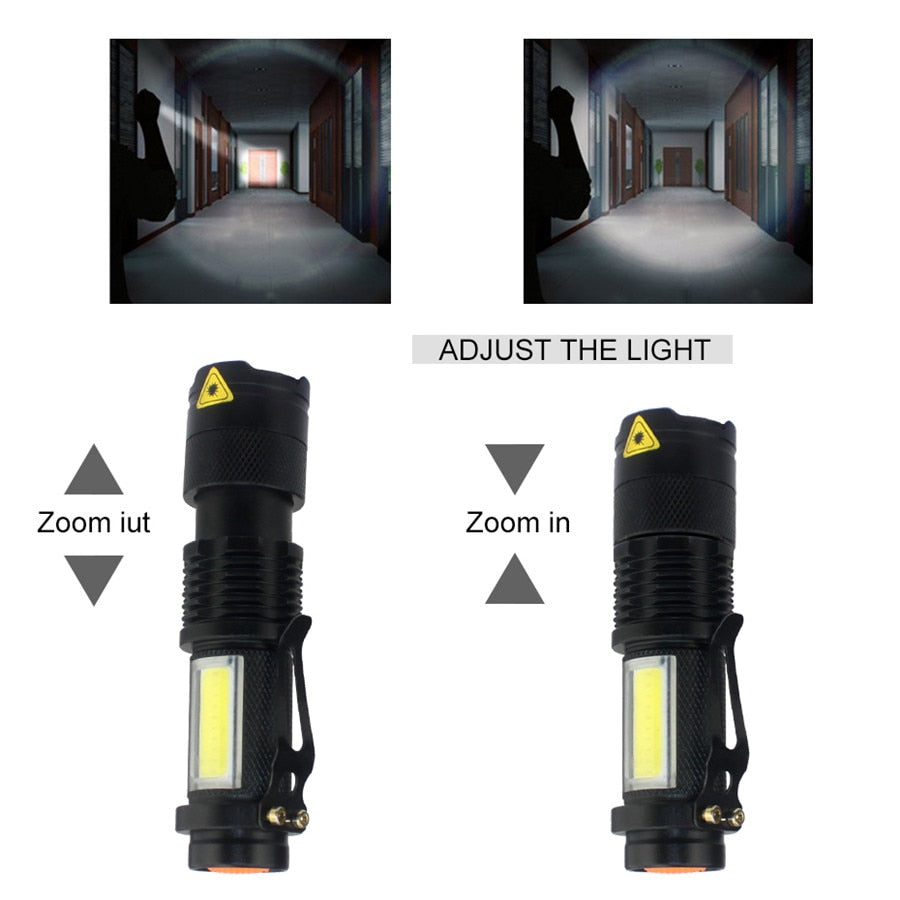 3800LM Waterproof Zoom LED Flashlight Outdoor Torch