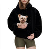 Amazon New European And American Autumn And Winter Cross-Border Pure Color Hooded Plush Pet Pocket Loose Pullover Sweatshirt For Women