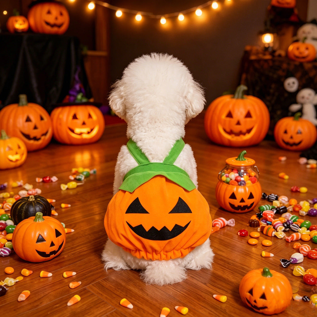 Halloween Pumpkin Pet Costume Dress