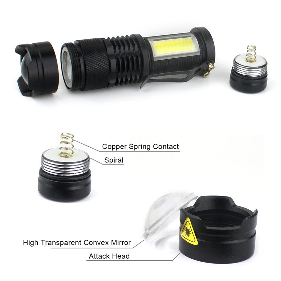 3800LM Waterproof Zoom LED Flashlight Outdoor Torch