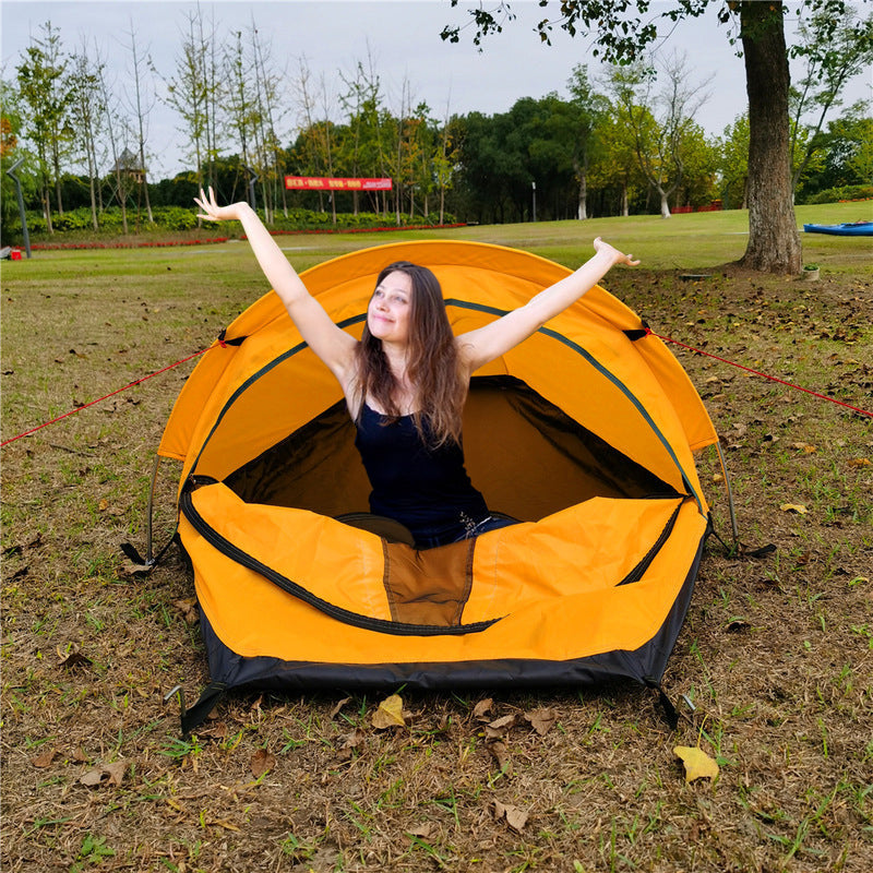 Lightweight single - person camping tent, outdoor camping sleeping bag, hiking travel gear