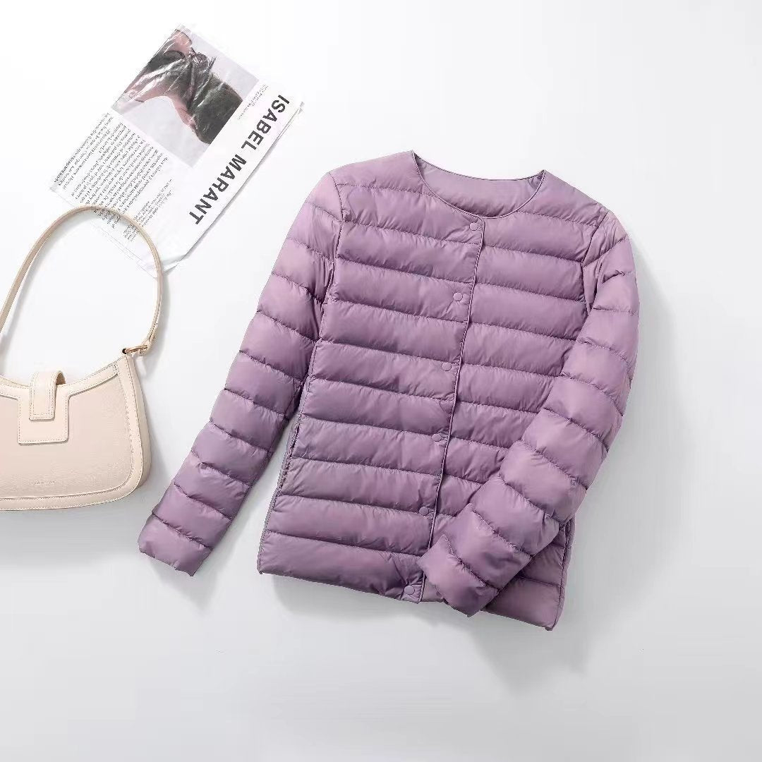 Womens Lightweight White Duck Down Jacket