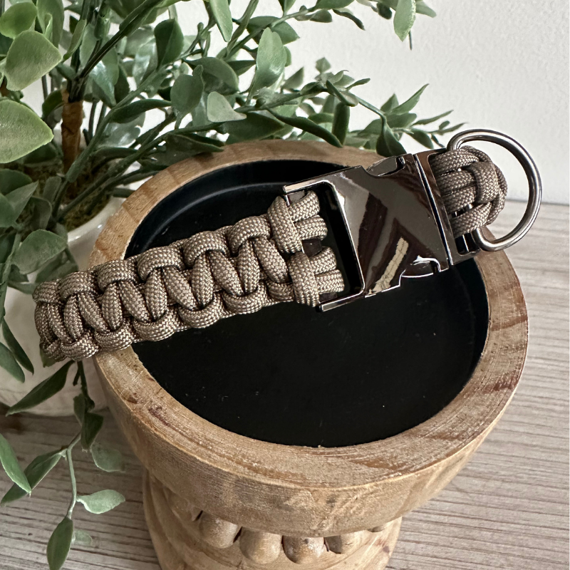Cobra Braid in Tan - Handmade Dog Collar