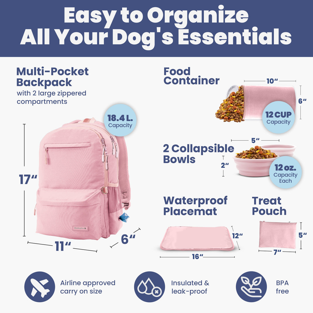 The Original Doggy Bag™ Backpack for Dog Supplies