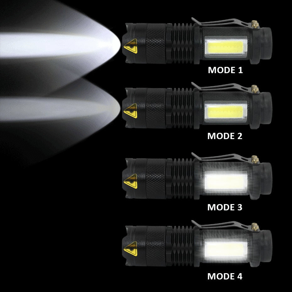 3800LM Waterproof Zoom LED Flashlight Outdoor Torch