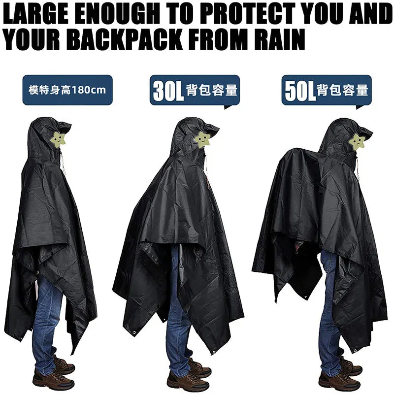 3 In 1 Waterproof Outdoor Rain Poncho