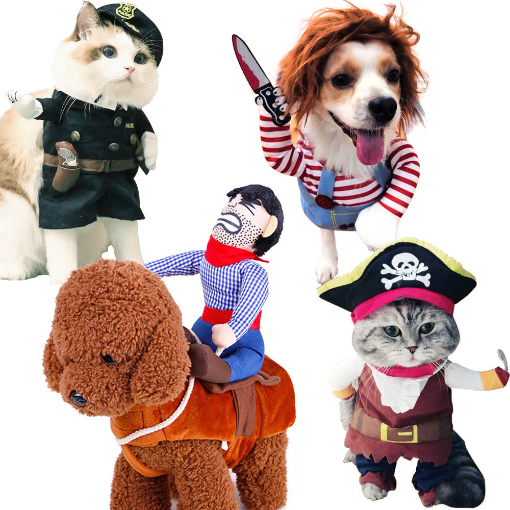Pet Costume dog Transformation Funny Holiday Dress-Up Outfit