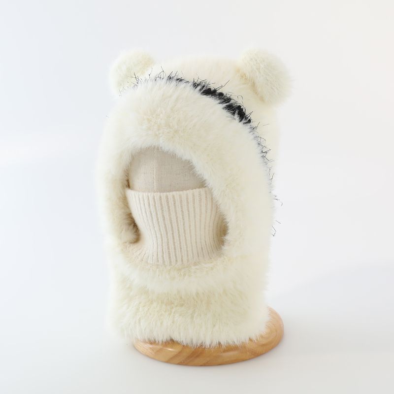 Warm, Windproof Knitted Wool Hat With Ear pom poms