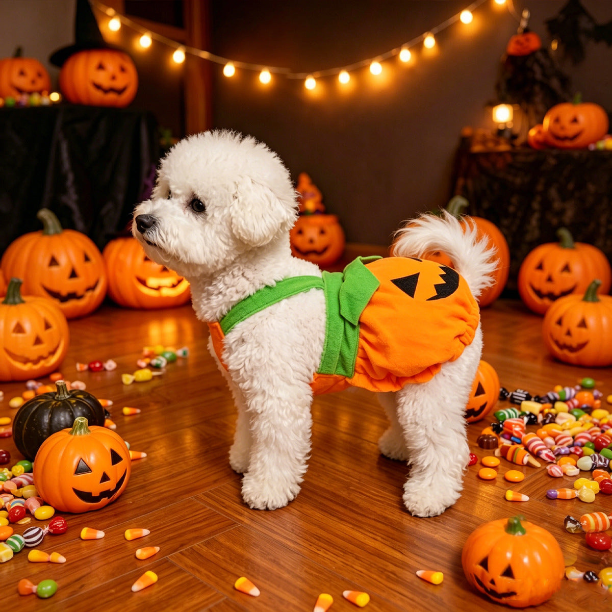 Halloween Pumpkin Pet Costume Dress