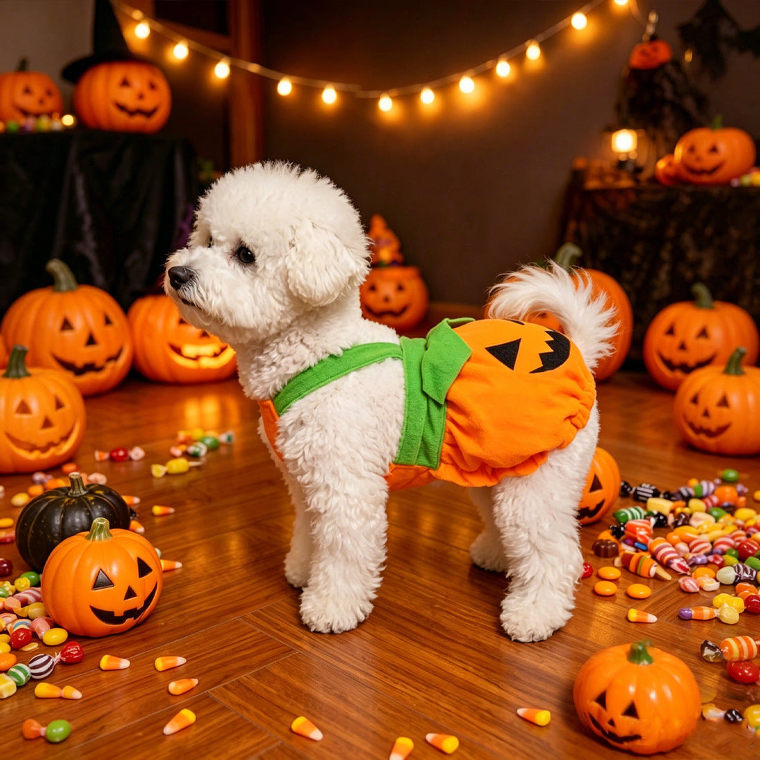 Halloween Pumpkin Pet Costume Dress