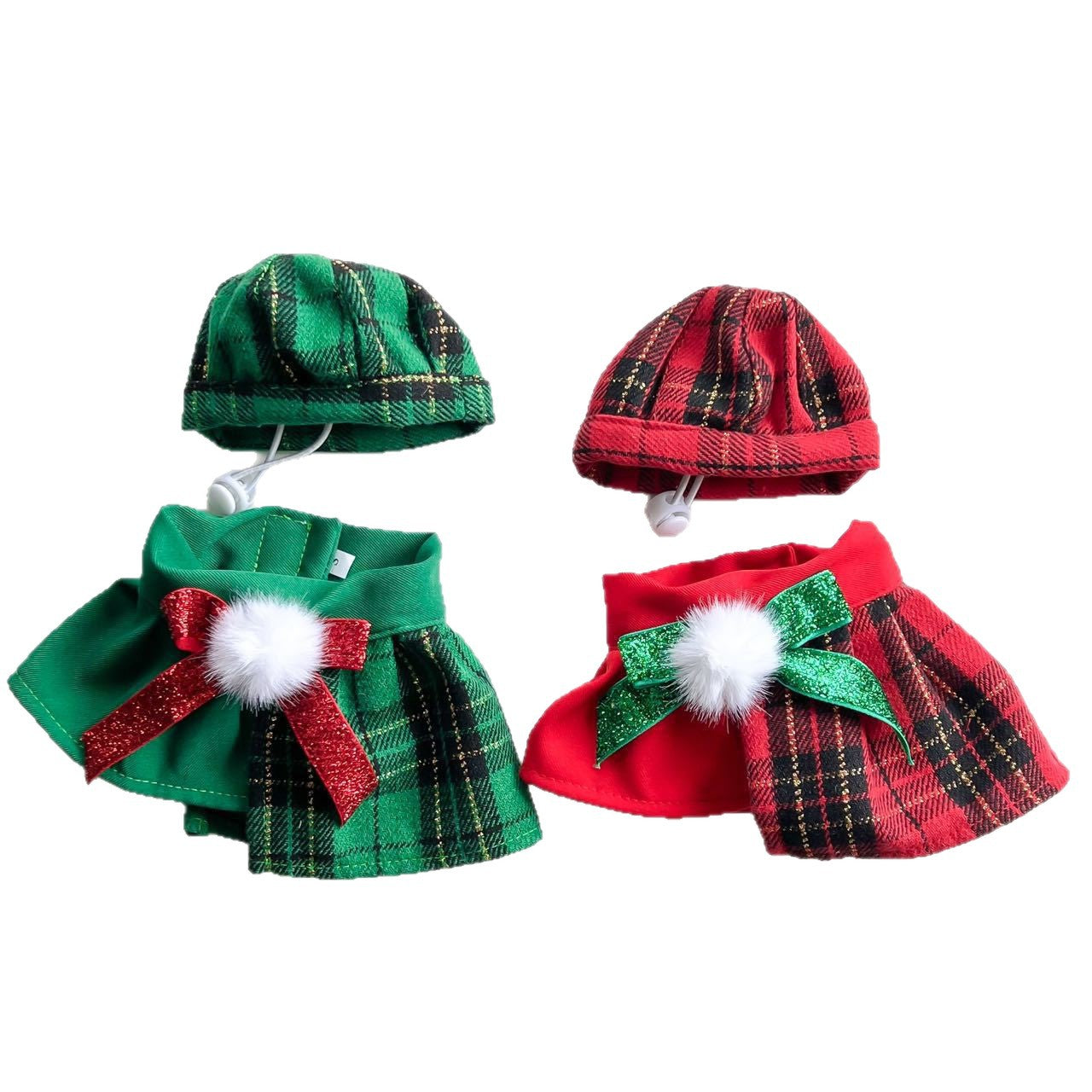 Christmas Dog or Cat Outfit Octagonal Hat And Scarf Set