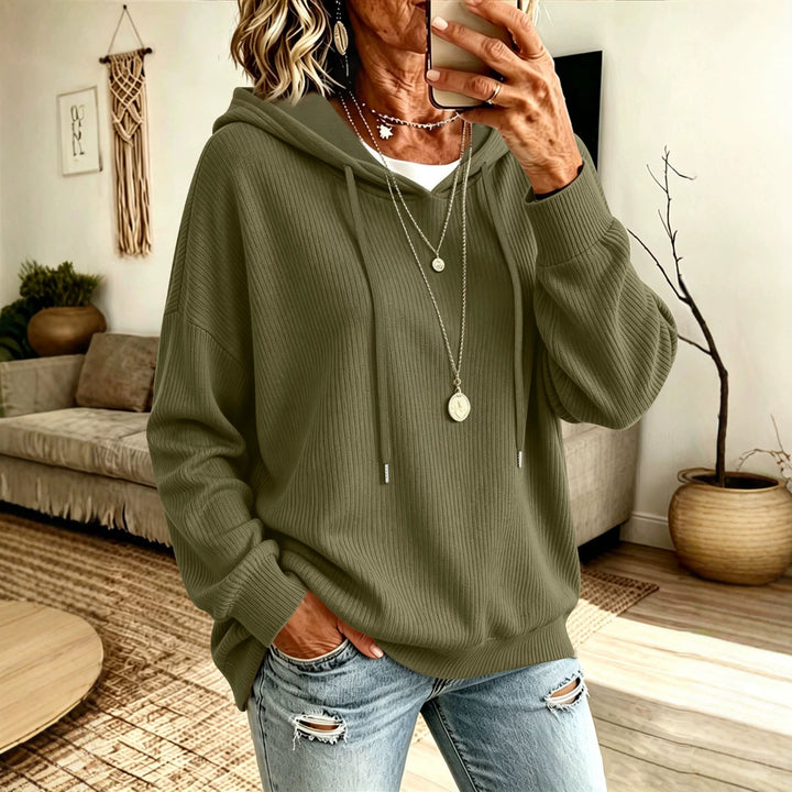Amazon Cross-border Autumn And Winter Lazy Pit Knitted Hoodie Loose Meat Covering Shoulder Sleeve Women's Pullover Sweater