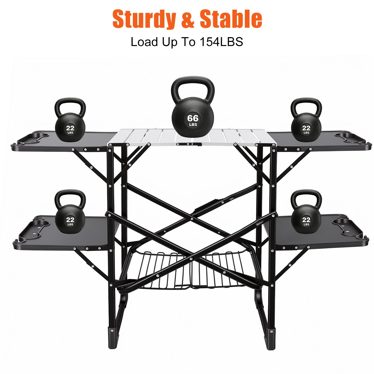 Folding Camping Kitchen Table with Heat-Resistant Top