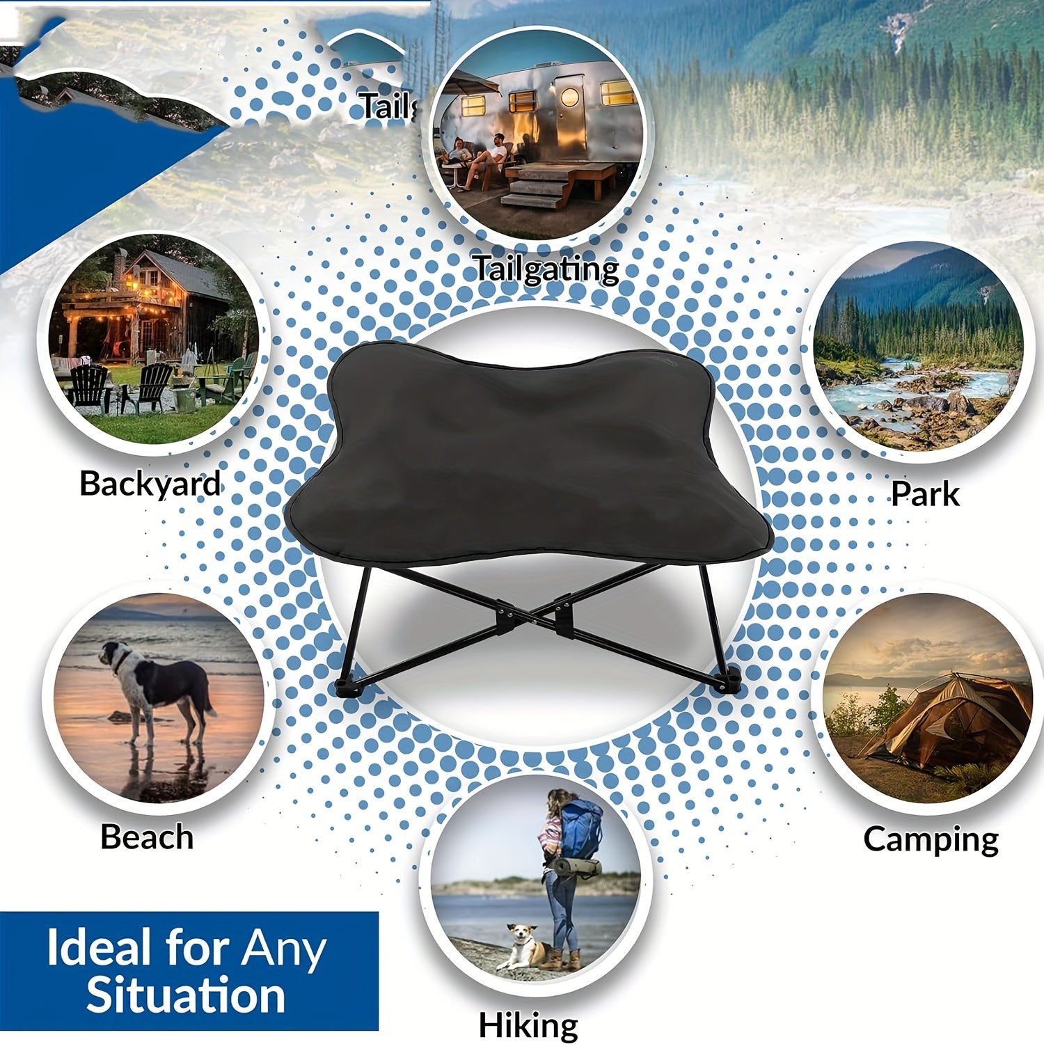 Portable Elevated Dog Bed for All sized Dogs