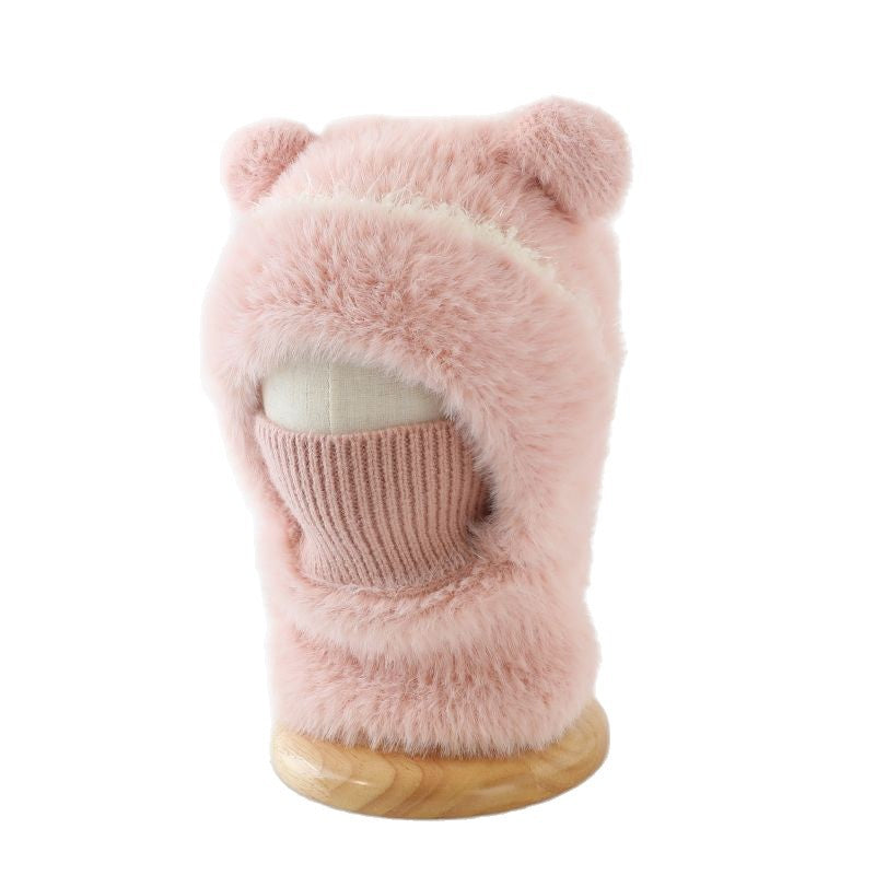 Warm, Windproof Knitted Wool Hat With Ear pom poms