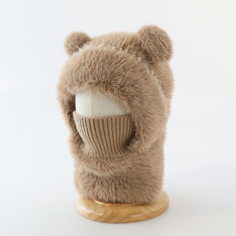 Warm, Windproof Knitted Wool Hat With Ear pom poms