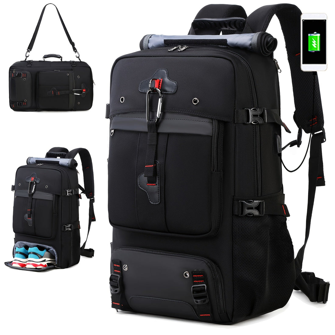 50L Hiking Backpack with Shoe Compartment