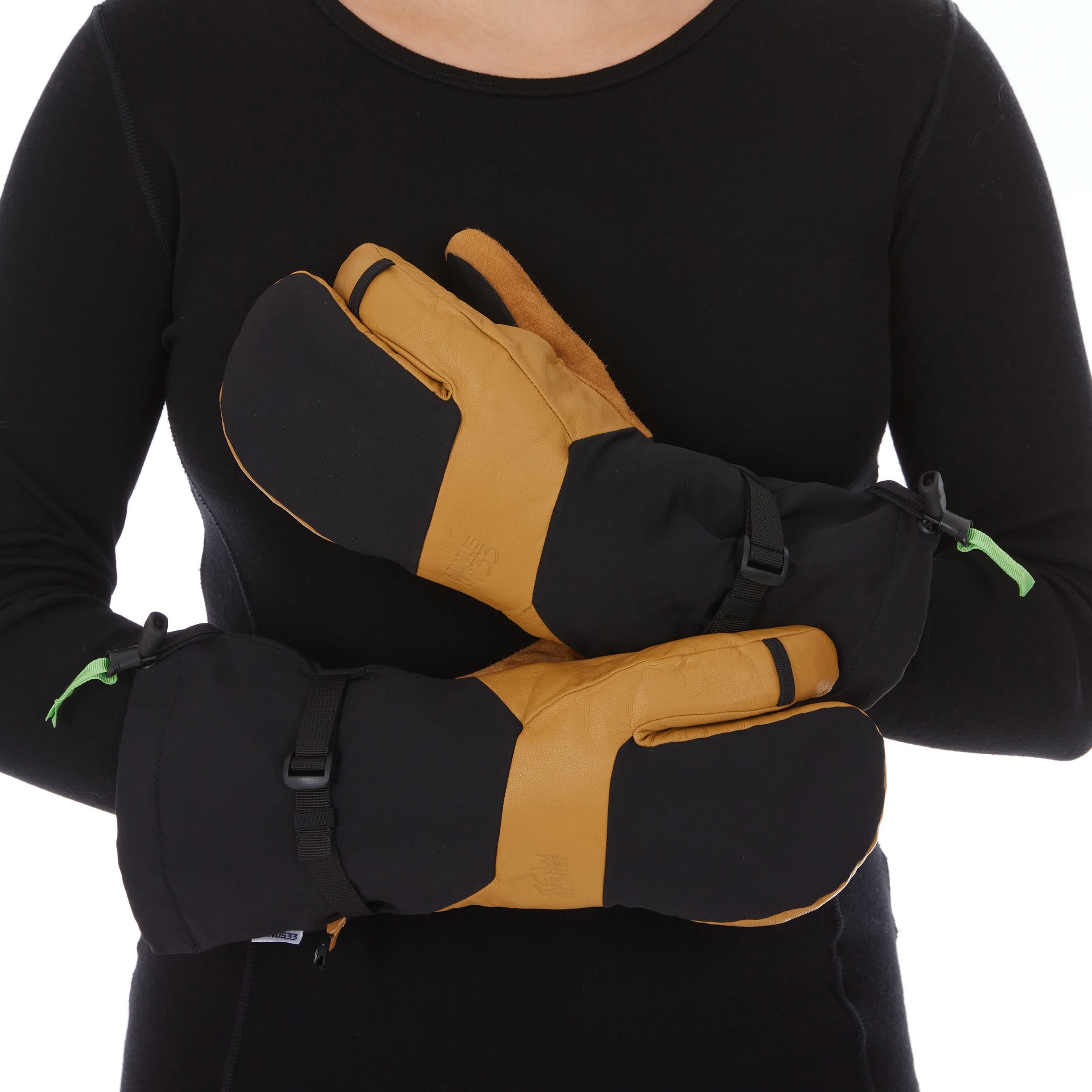 WoolTek Three Finger Waterproof Ski Gloves